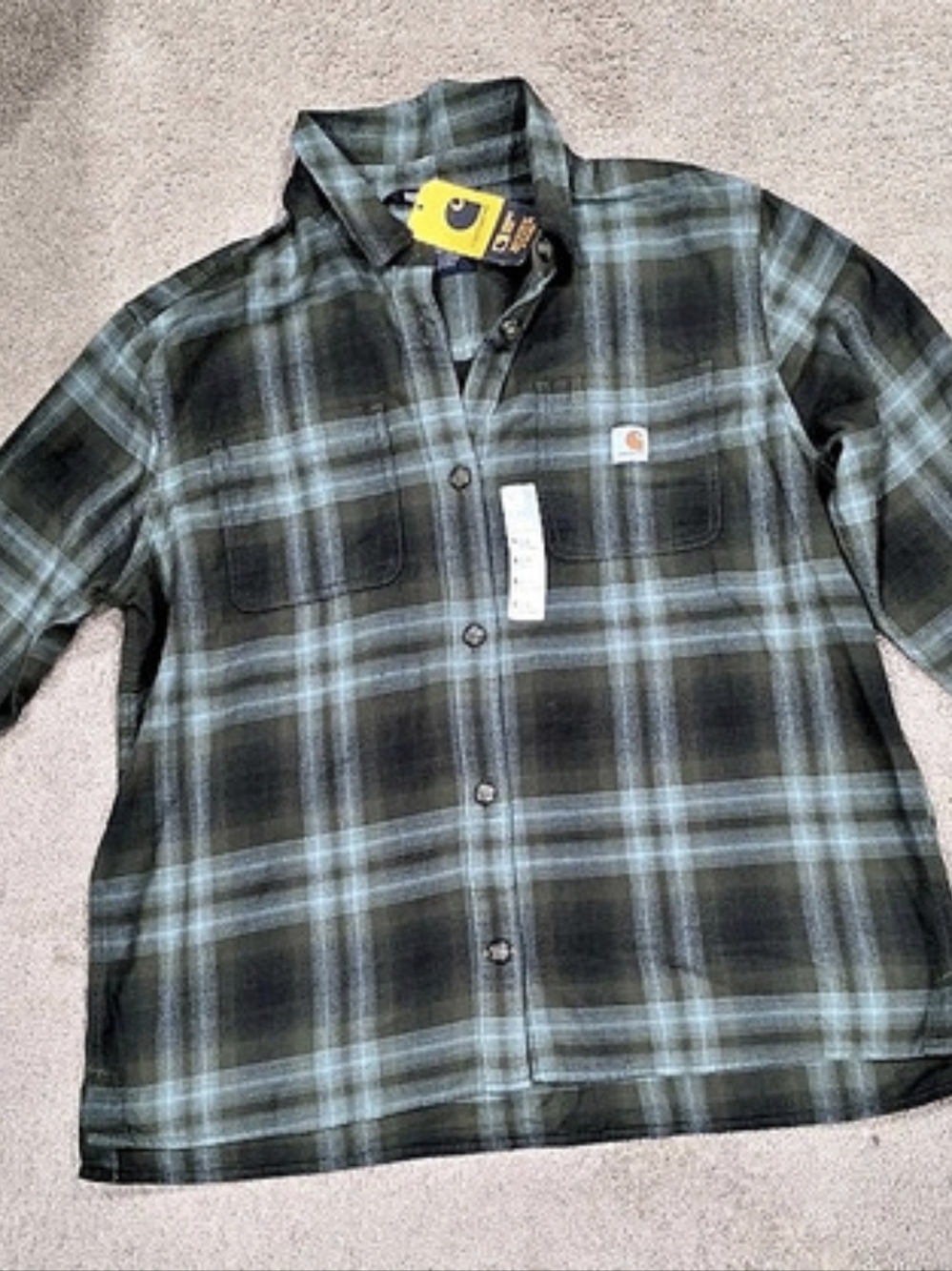 Carhartt Women's Rugged Flex Loose Fit Midweight Flannel Long-Sleeve Plaid Shirt